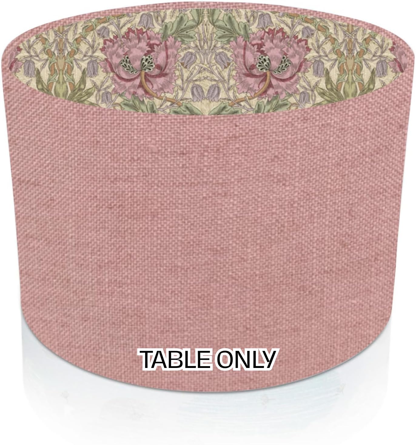Kushade Pink 40Cm (Diameter 16" X Height 10") Florenzo With William Morris Honeysuckle Rose Interior Table Lamp Shade