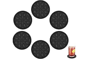 HFHOME Silicone Furniture Coasters for Drinks (Pack of 6)
