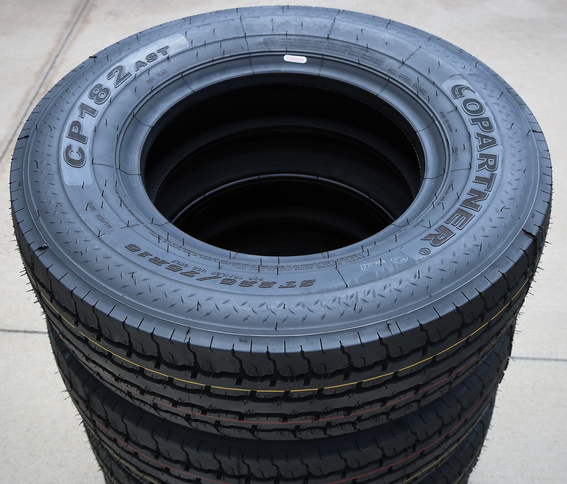CP182 All Steel All Steel Heavy Duty Premium Trailer Radial Tire-ST22575R15 2257515 22575-15 121117L Load Range F LRF 12-Ply BSW Black Side Wall, 22575R15