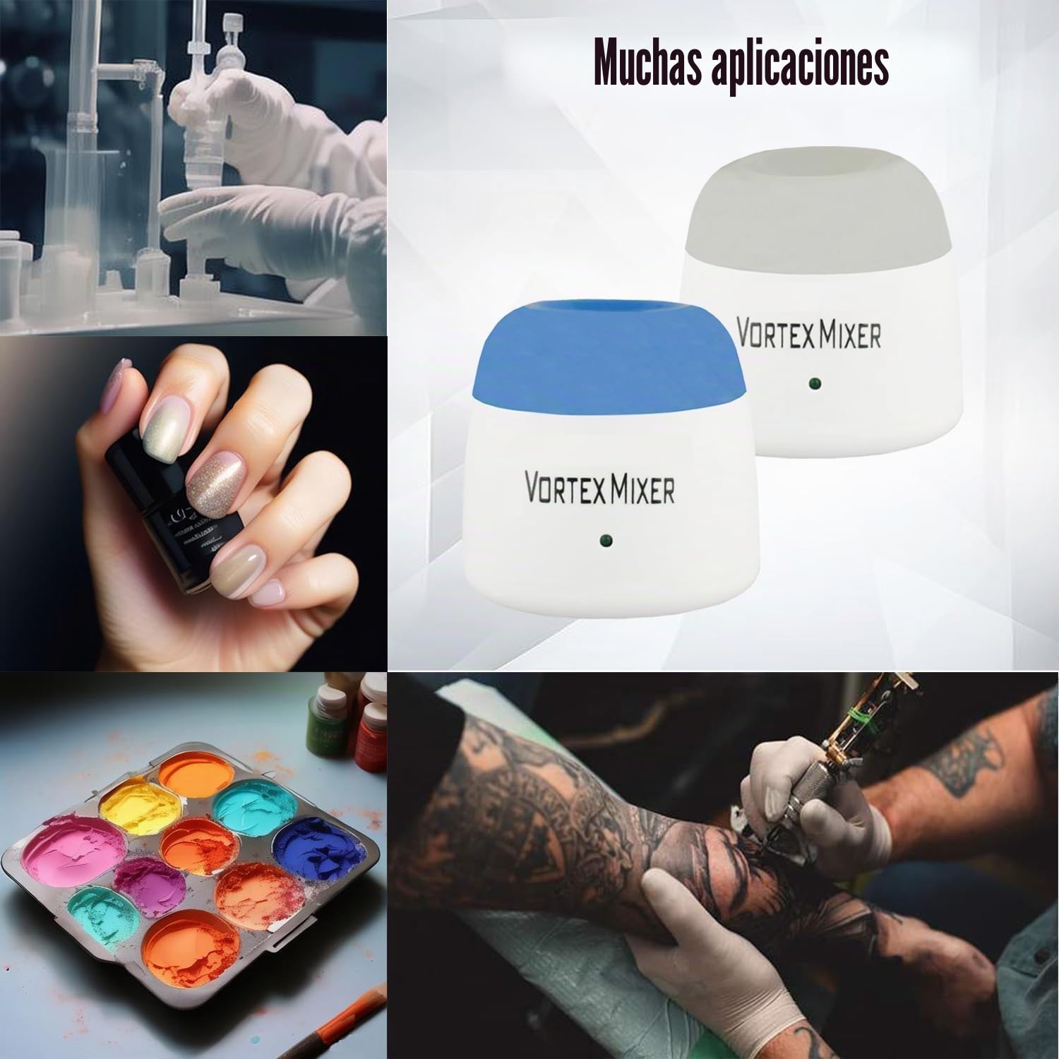 ABEST 5200rpm Mini Vortex Mezclador Agitador de Pintura,Agitador Vortex de Laboratorio con Función Táctil para Esmalte de Uñas,Tinta de Tatuaje,Pegamentos Adhesivos y Tubos de Ensayo (gris)