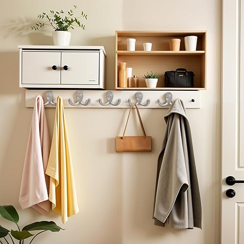 Miniatura 6 de Ganchos de pared para colgar  Paquete de 25 ganchos plateados de doble punta para montar en la pared  Ideal para sala de estar, dormitorio, cocina,