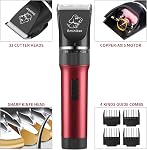 Sminiker Clippers de chat et de chien à faible bruit et sans fil rechargeable Kit de grooming avec sac de rangement 5 Speed Professional Clippers Animal Kit de grooming pour animaux