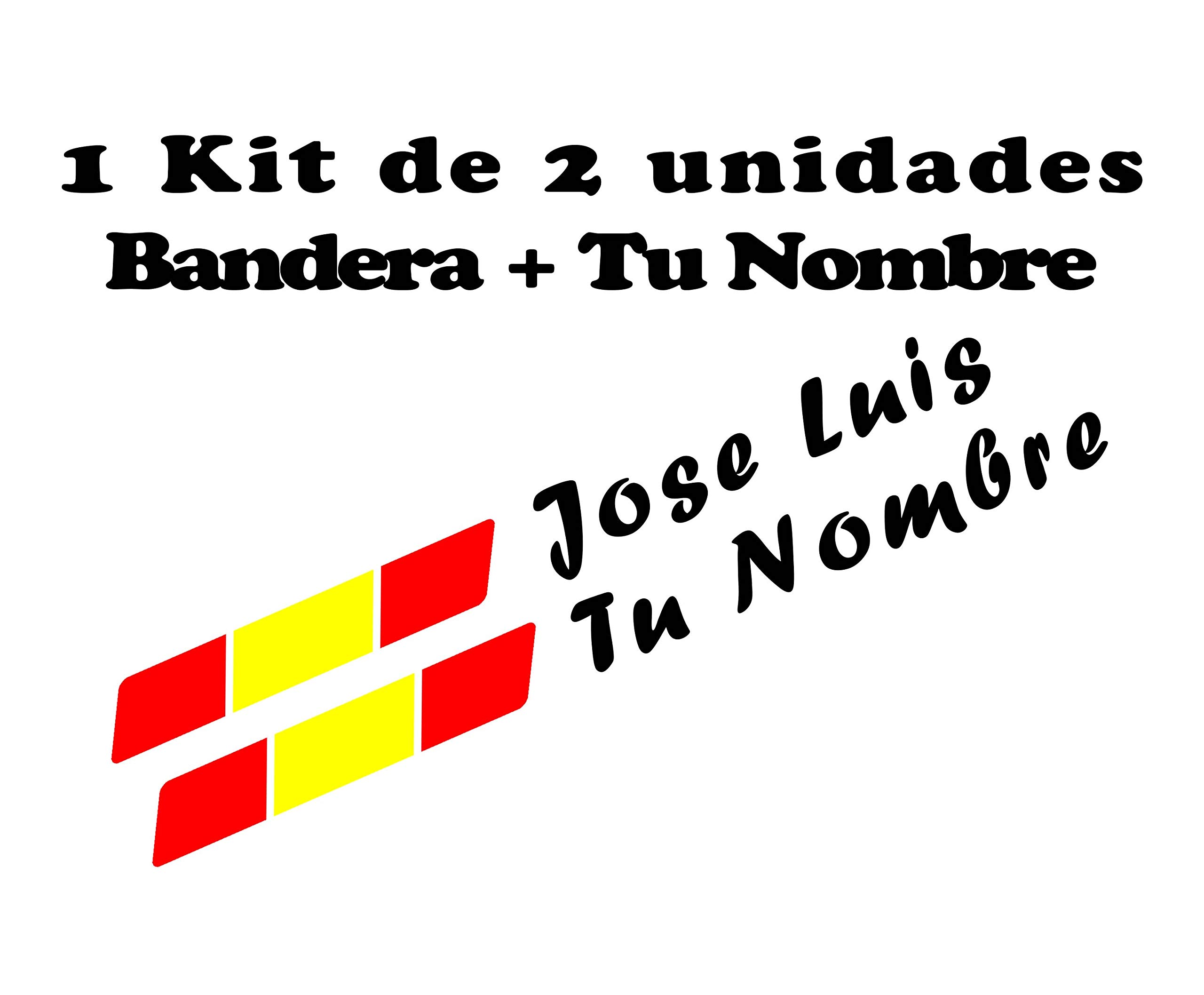 Pegatinas Personalizadas Coche Vinilin - Pegatina Vinilo Bandera España/Aragon + Tu Nombre - Bici Vinilos Para Bicicletas