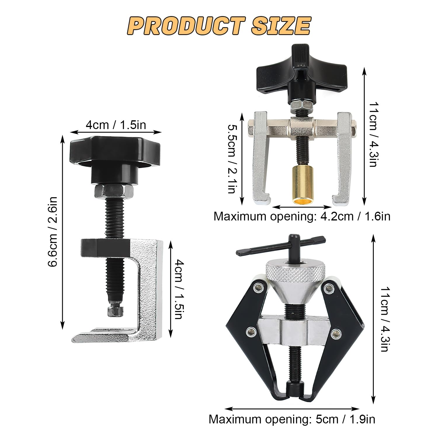 3 Pezzi Estrattore Tergicristallo, Regolabile, Facile da Usare, Estrattore per Braccio Tergicristallo, Apertura Massima 50 mm, Adatto per Il Settore Automobilistico