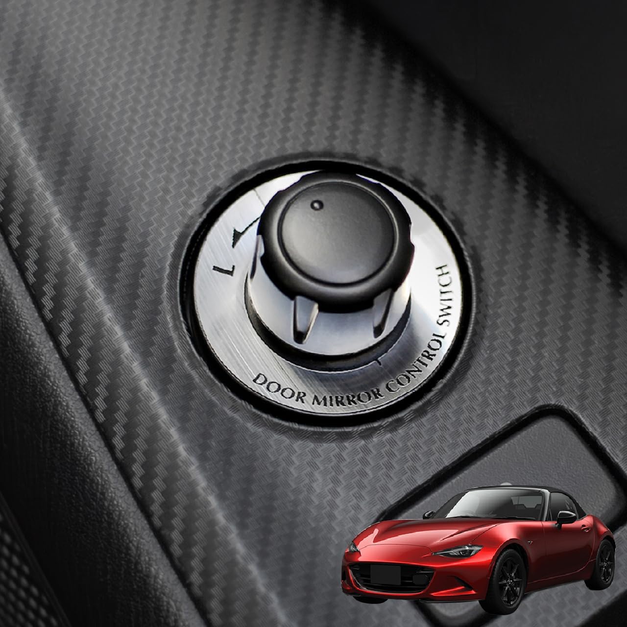 BARZA Mirror Switch Base for Mazda MX-5 ND, Fits Abarth 124 Spider | Made in Japan. Brushed aluminum-style acrylic resin trim for Mazda MX-5 ND (ND5RC). Precision-fit interior trim.