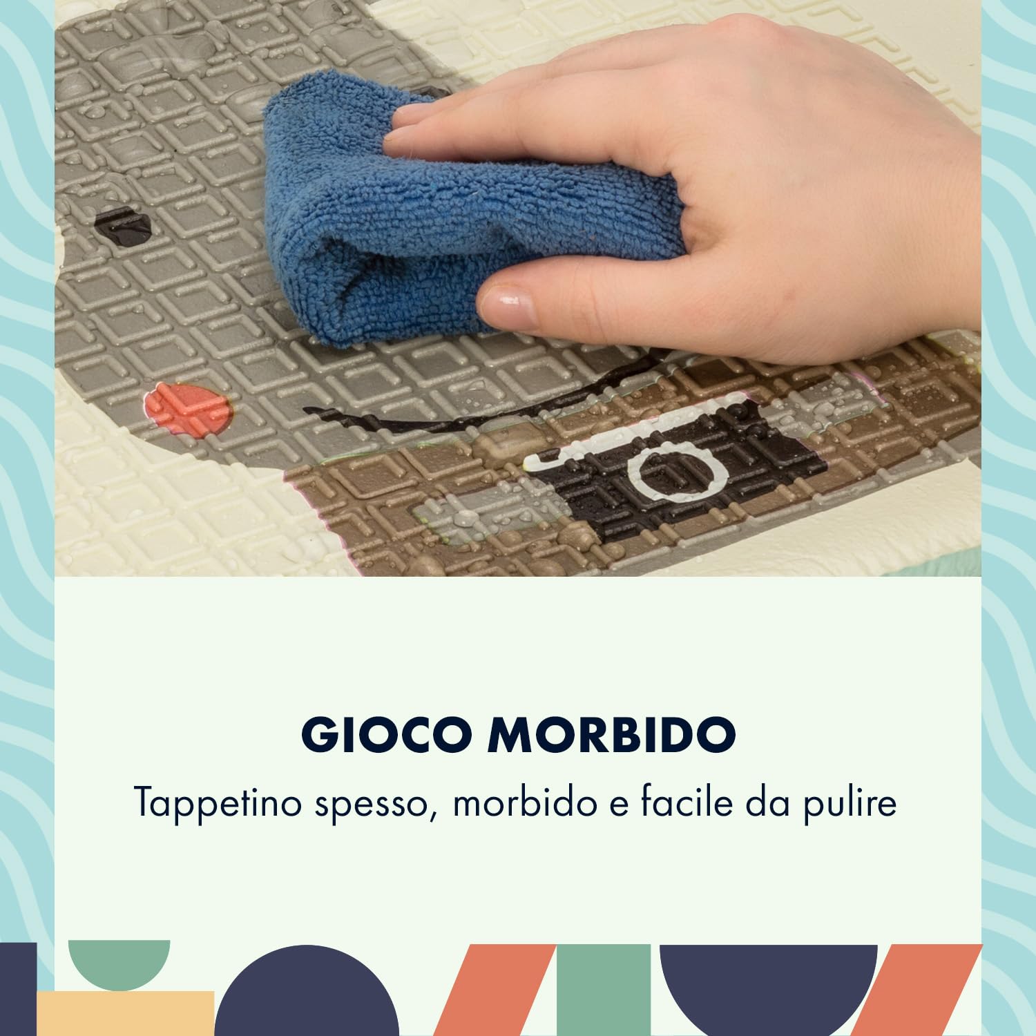Babify Tappeto da gioco per bambini e neonati, spessore 1.5 cm, pieghevole, antiscivolo, extra large reversibile, impermeabile, portatile, a doppia faccia, (180 x 200 x 1.5 cm)