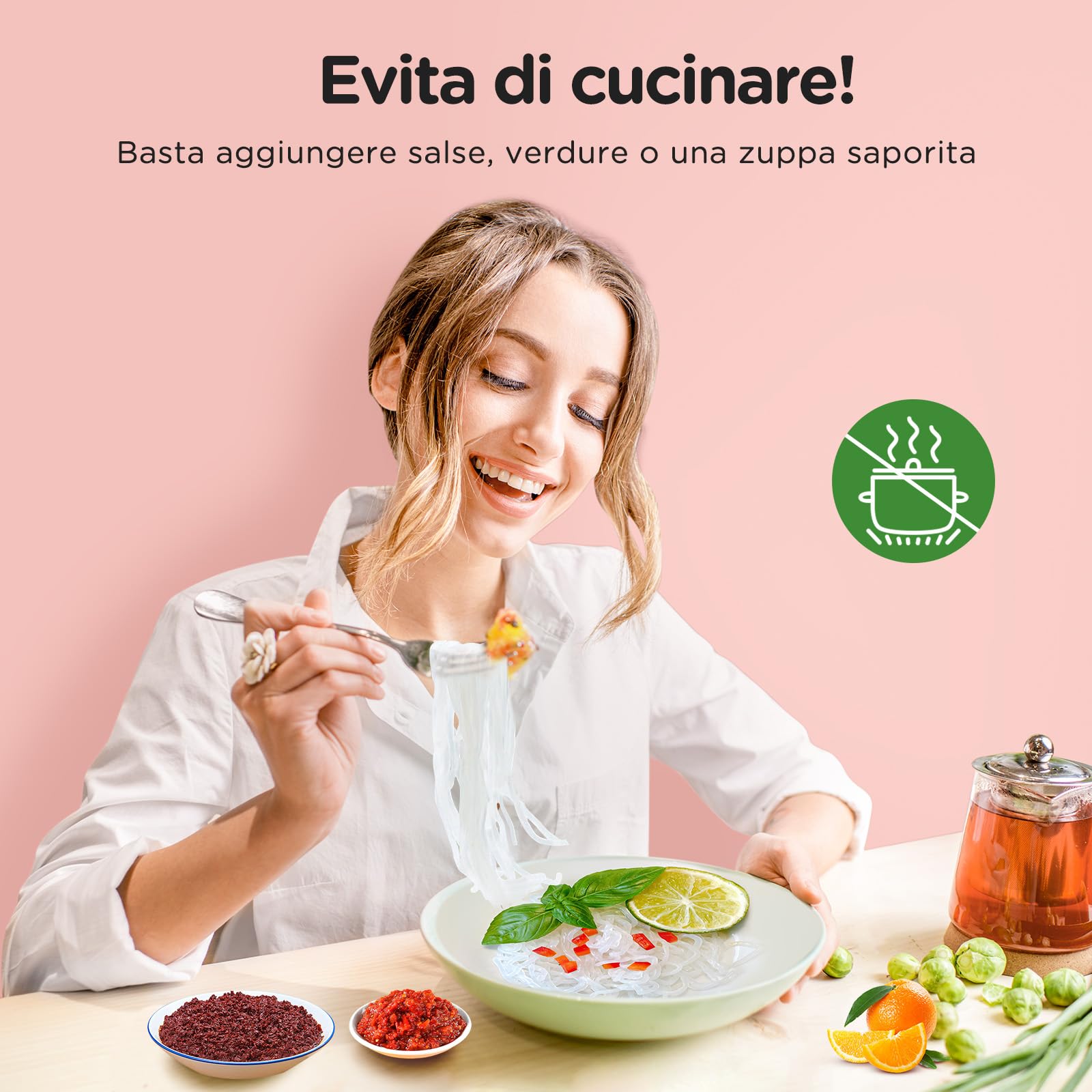 Elf-Family 108ER Pacchetto Assaggio 3+3 (Spaghetti/Noodles di Vetro/Riso) Shirataki Noodles Senza Odore di Pesce, 9kcal Low Carb, Konjac, Vegan, Senza Glutine TMC: 26.05.2025