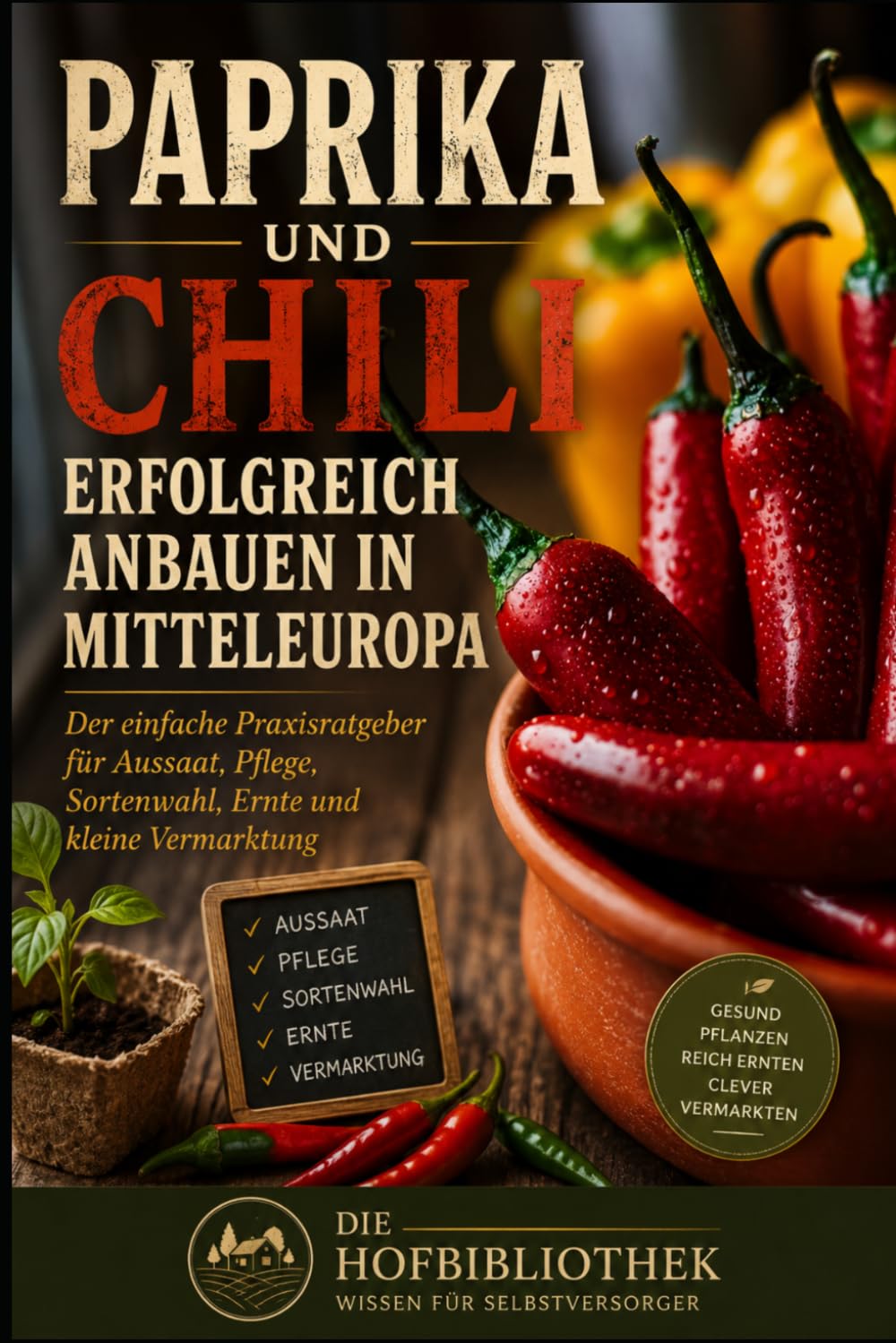 Paprika und Chili erfolgreich anbauen in Mitteleuropa: Der einfache Praxisratgeber für Aussaat, Pflege, Sortenwahl, Ernte und kleine Vermarktung