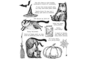 Tim Holtz Cling Mount Halloween Snarky Cats Assortment Pack