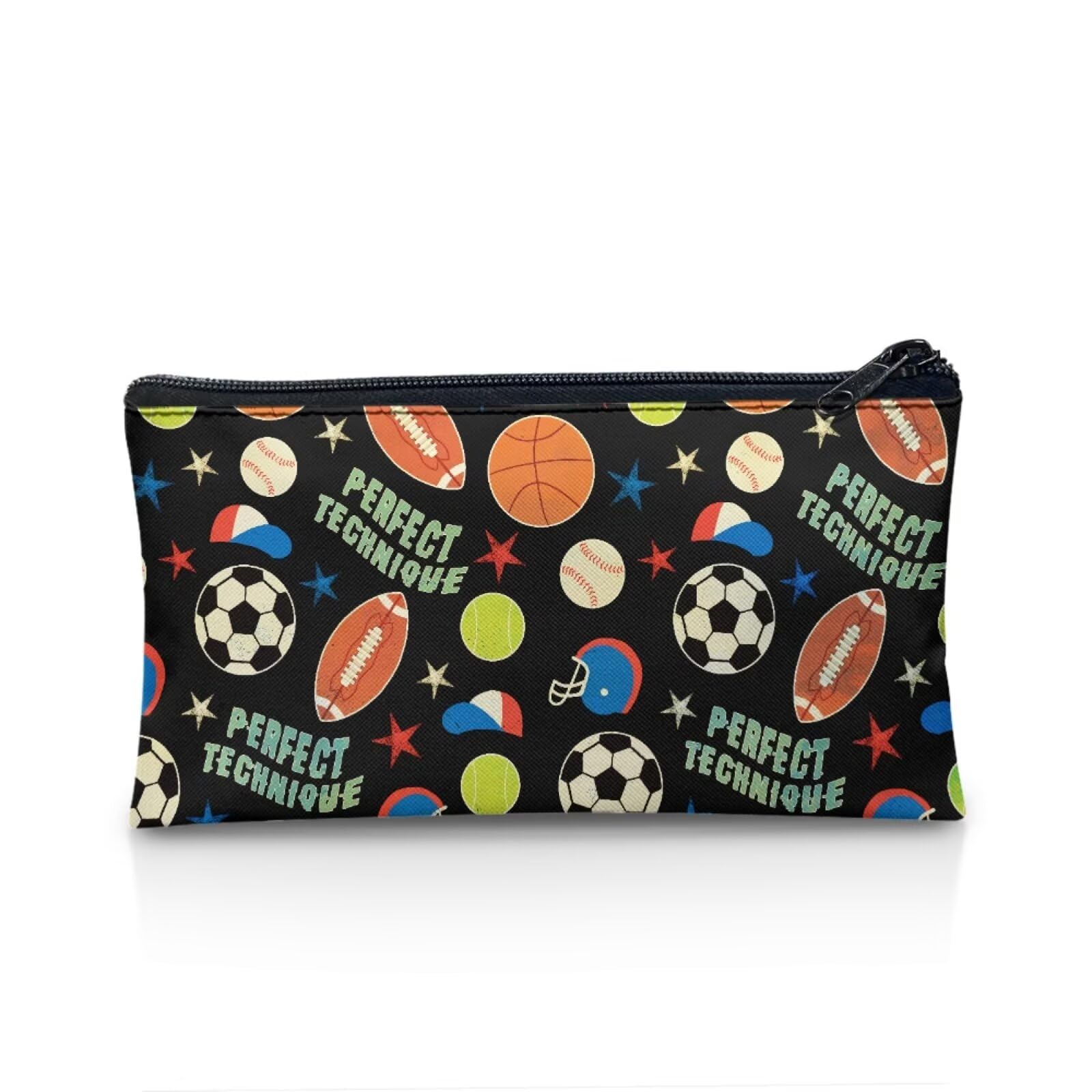 Wnbucioht Football Print Pencil Case for Kids Boys Pencil Holder Large Capacity Pen Bag Sport Football Print Stationery Storage Desk Pen Bag Children Toddler Back to School Pencil Case — image 1