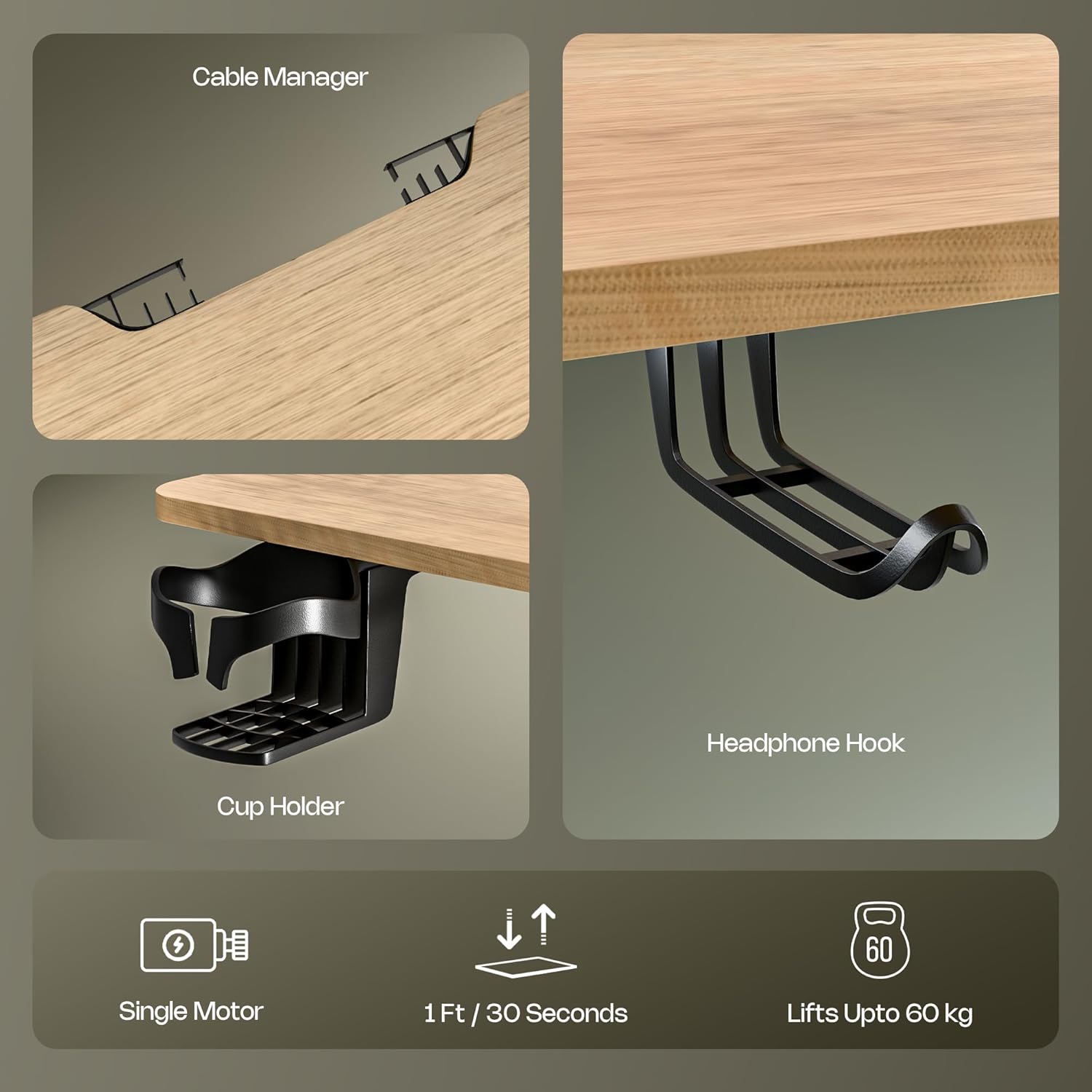 Green Soul Imperium Height Adjustable Table for Office Work | Everyday Ergonomic Desk with One Piece Top | Advance Memory Preset | 3 Year Warranty | Installation Provided (GreyOak,1100 x 600 Top) 17 71 j5RdQiZL. SL1500
