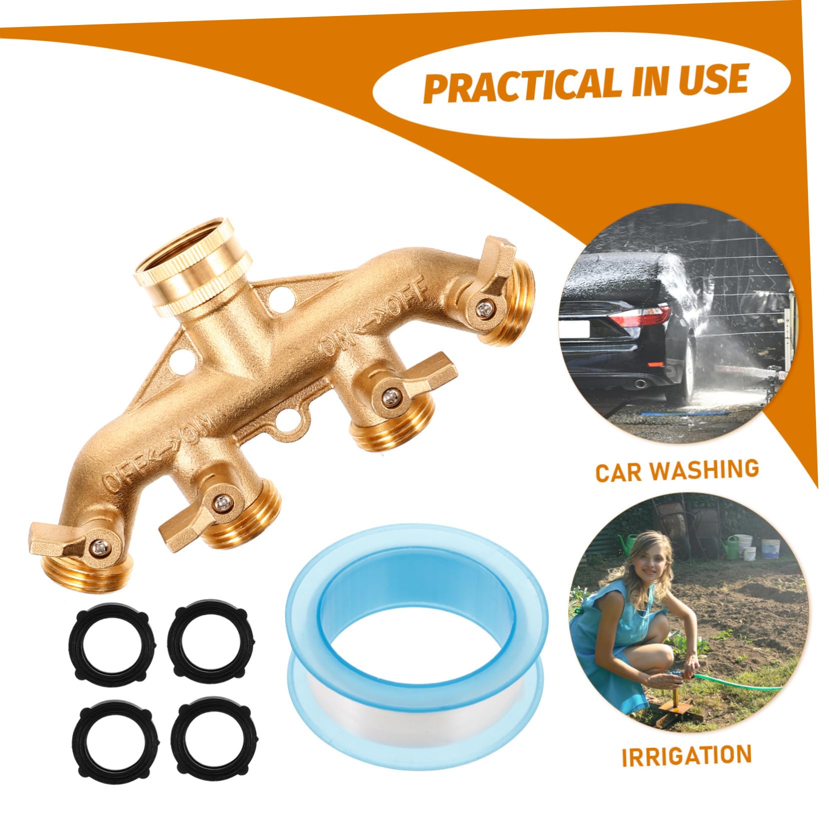 Holibanna 1juego Divisor De Manguera Ajustable De Vías para Jardín Conector Rápido De Adaptador De Manguera Herramienta Práctica para Riego Y Uso Exteriores