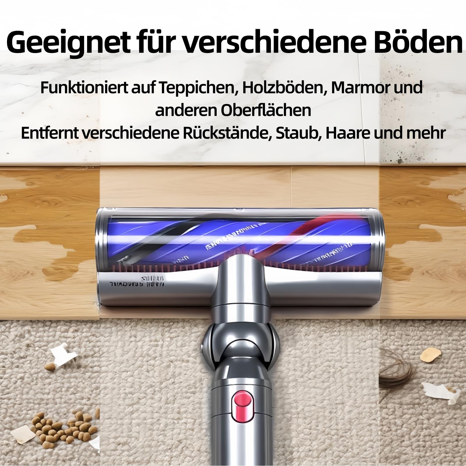 Anti-Verwicklungs Bodenbürste für Dyson V7 V8 V10 V11 V15 Staubsauger, TorqueDrive Motorhead Turbobürste Bodendüse mit Direktantrieb für Teppich & Hartboden, Zubehör Ersatzteile gegen Tierhaare