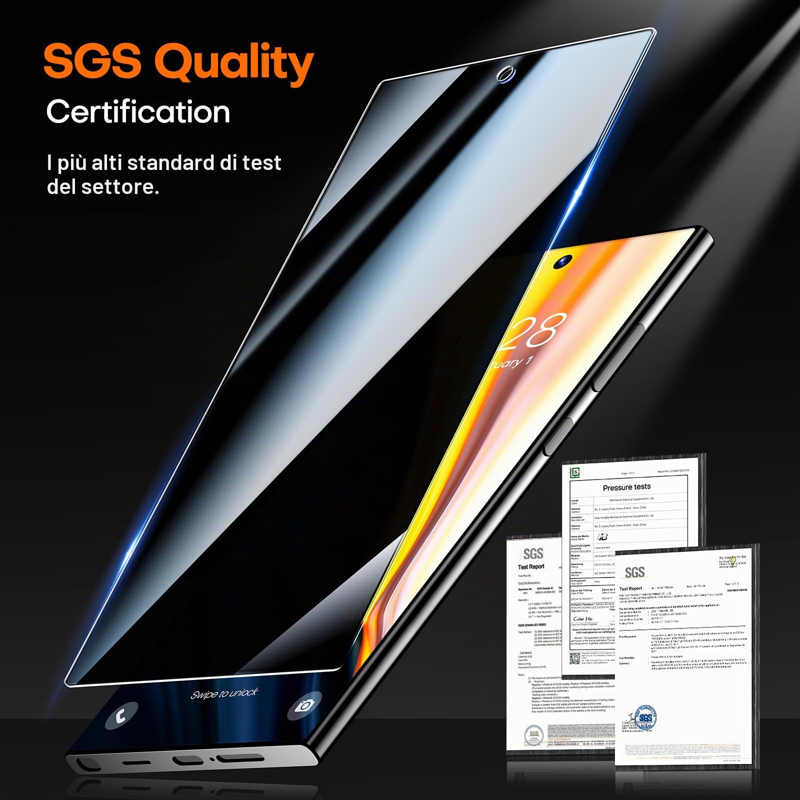 LϟK 2 Pezzi Vetro Temperato Antispione per Samsung Galaxy S24 Ultra,9H Durezza Senza Bolle HD Schermo Protettivo Facile Kit D'Installazione