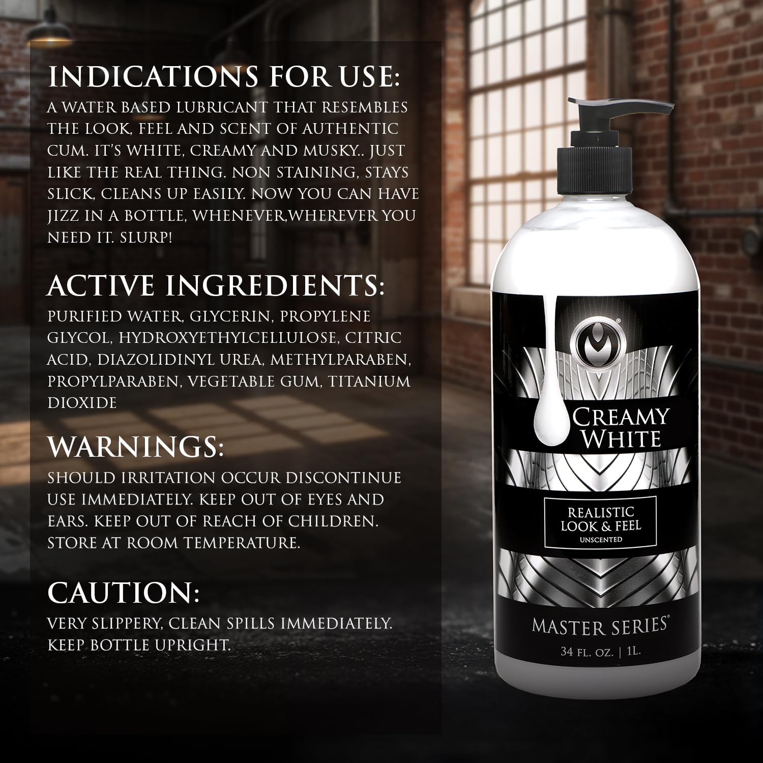 Master Series Body Glide - Crema blanca sin perfume a base de agua, 34 oz