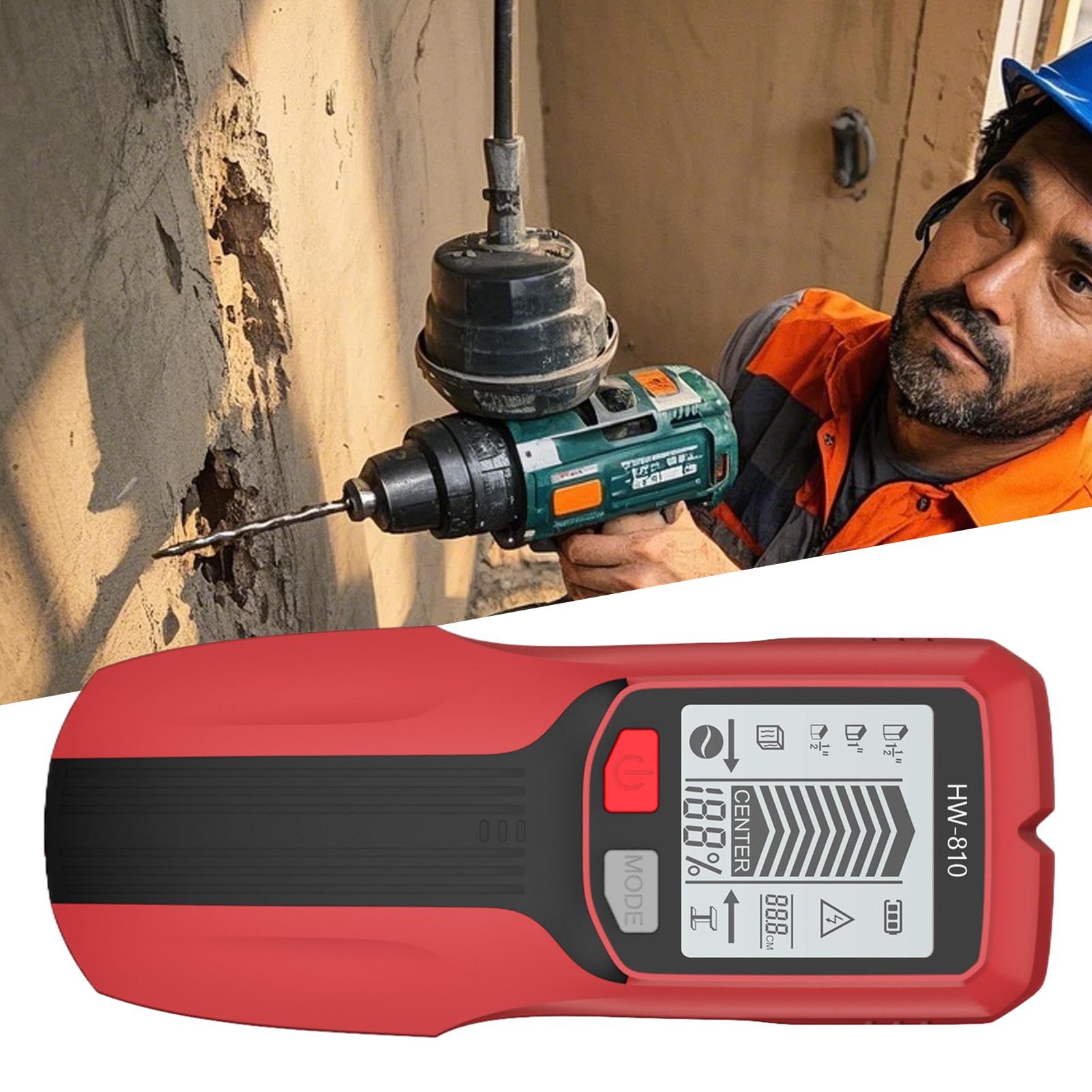 Detectores Vigas Probadores Metales Medición Análisis Instrumentos | Buscador de Montantes Metálico Multifunción Portátil con Pantalla LCD Para Construcción Carpintería Electricidad