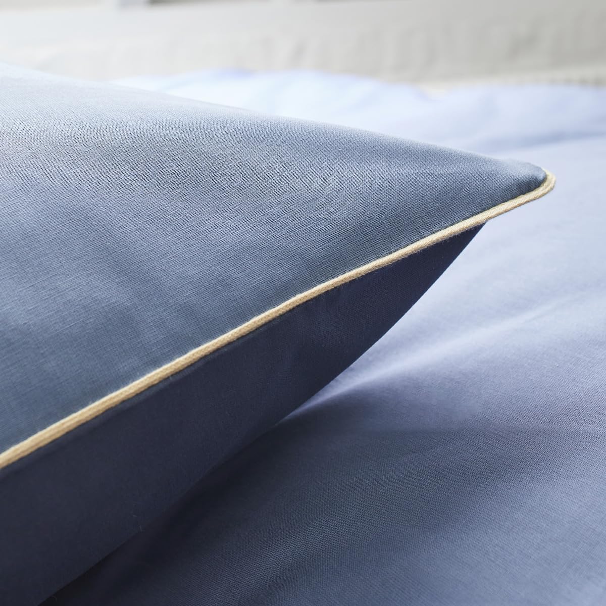 Essix Two-Tone Cotton Duvet Cover, Good Days, Blue, 200 x 200 cm, 200x200 cm - Image 4