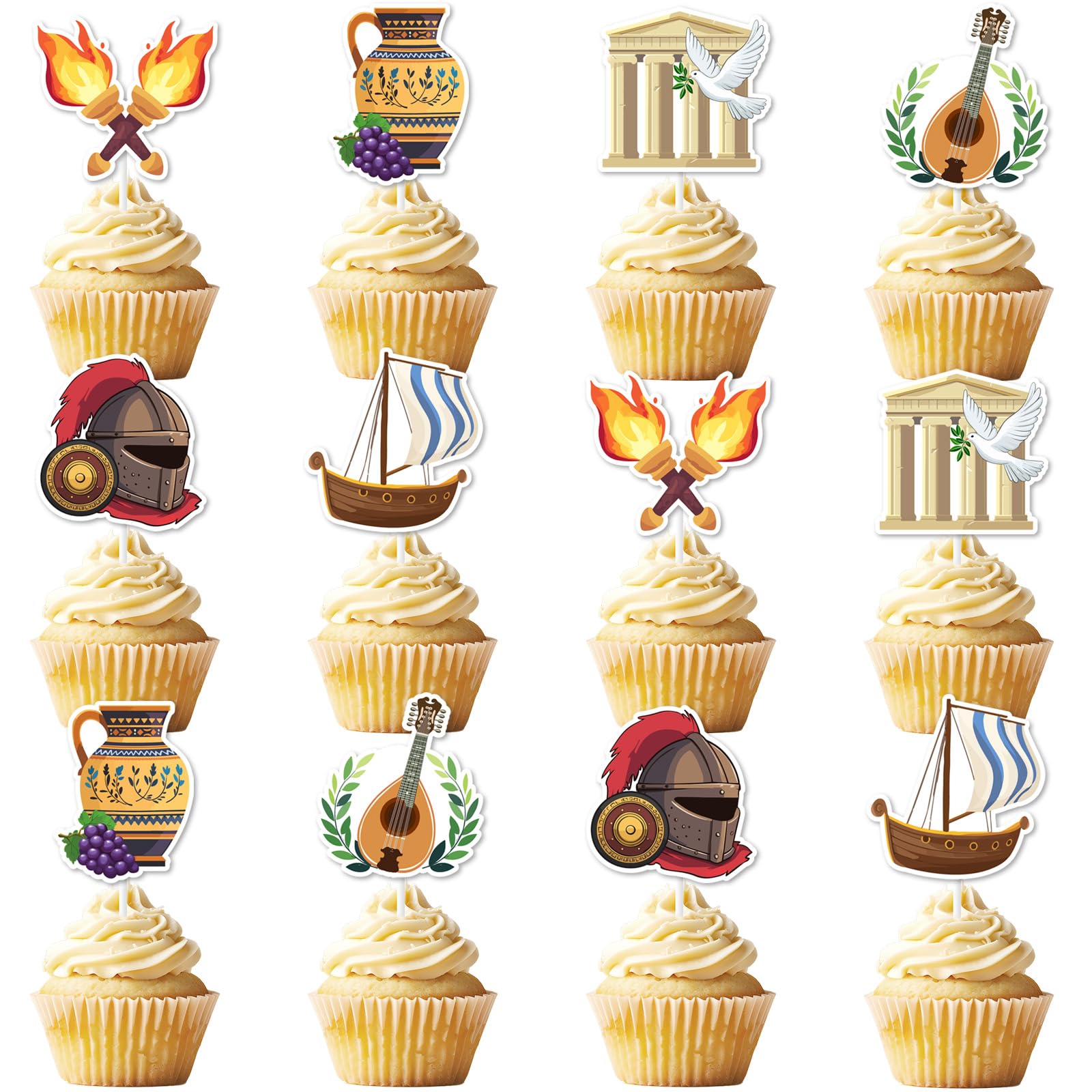 Decoración para cupcakes griegos para transformar dulces simples en postres de dioses 7