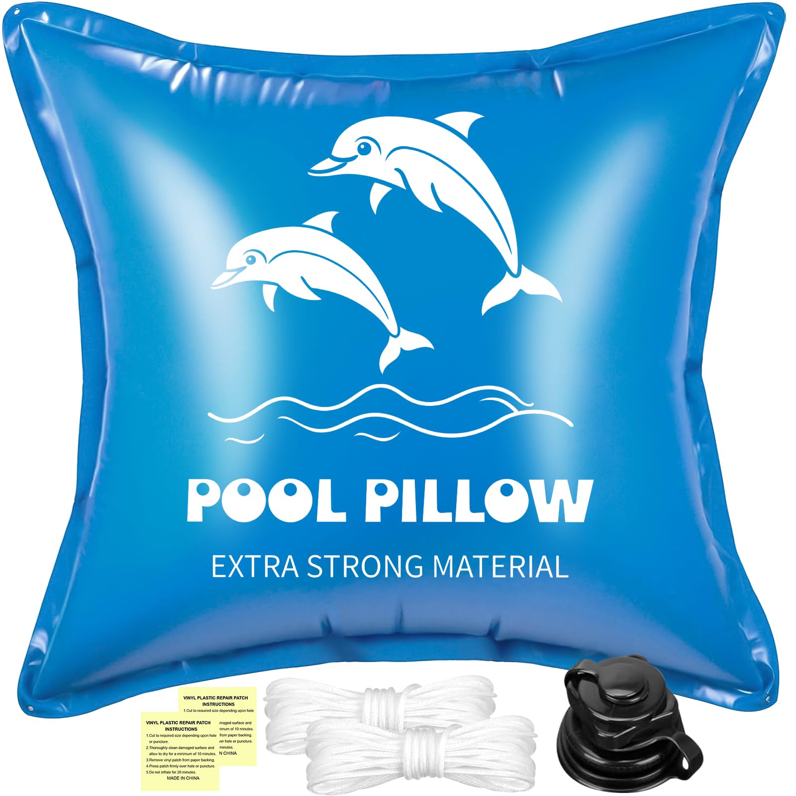 Coussin de Piscine pour l'hiver, XXL 120 x 120 cm Coussin d'air de Piscine, Flotteur Hivernage Piscine, Coussin Piscine Hivernage avec Valve de Sécurité avec Kit de Réparation,Double Couture