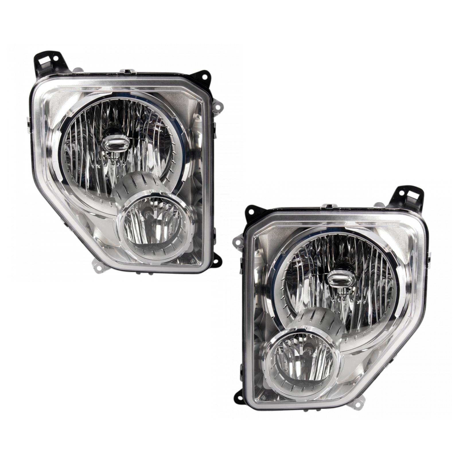 TRQ 2 Piece Headlight Assembly Set Driver & Passenger Side Compatible with Jeep Liberty 2008-2012 CH2502196 CH2502199 CH2503196 CH2503199 55157338AE 55157339AE