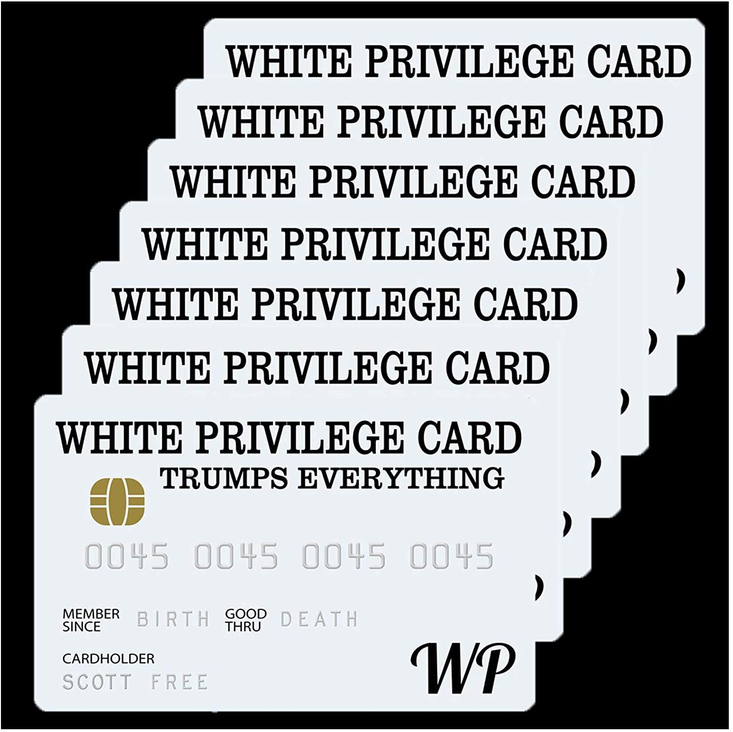 5 /10/15PCS White Privilege Card Trumps Everything Credit Card - White Privilege Card Trumps Everything Wallet Insert Card - Funny Plastic Wallet Card Joke Gag Gifts Inspirational Card Gifts (5PCS)