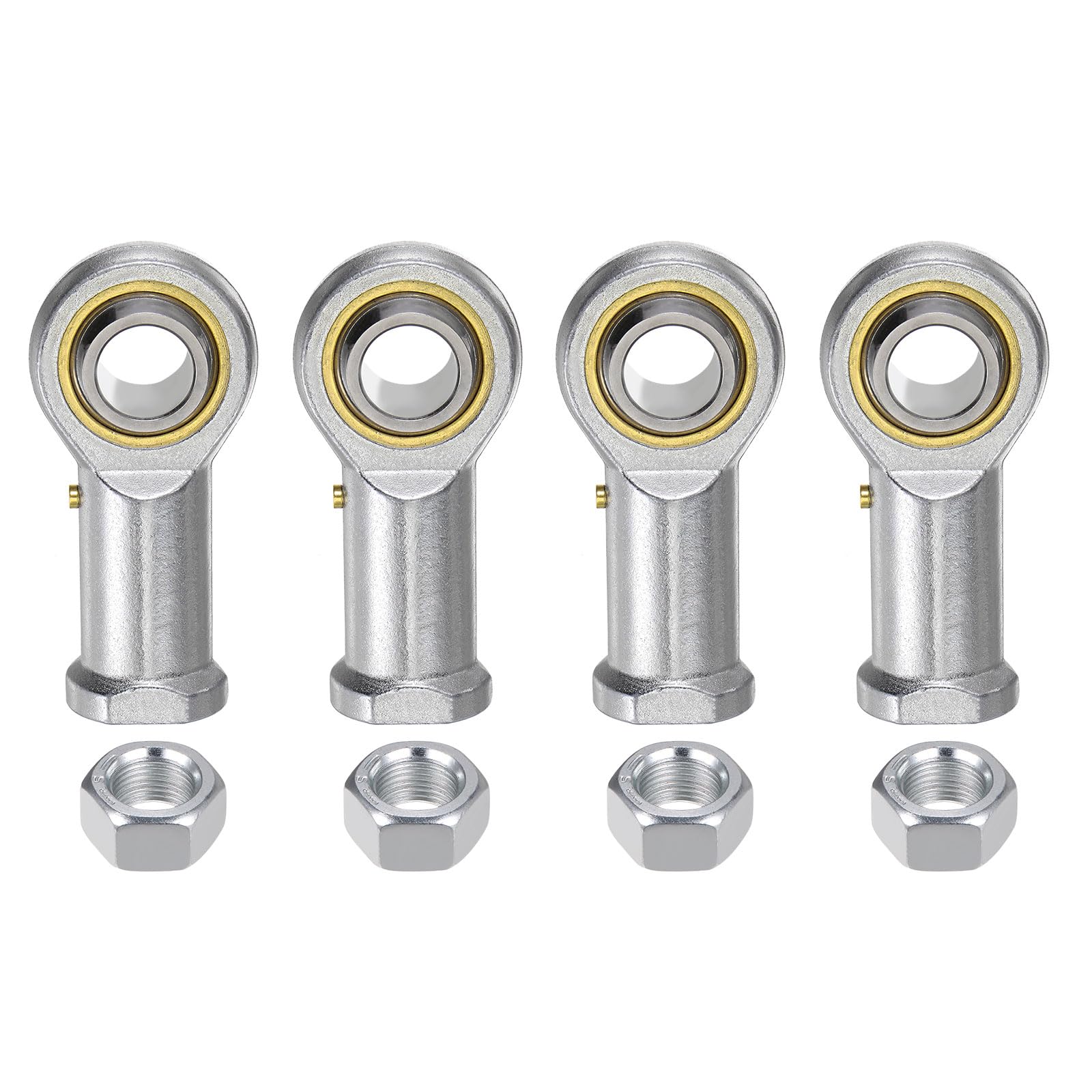 QUARKZMAN 4pcs PHSB12 Cojinete de Extremo de Barra Hembra de 3/4 Pulgadas de Diámetro y Rosca Derecha de 3/4-16 Extremos de Barra con Autolubricación Incluye Tuercas de Bloqueo