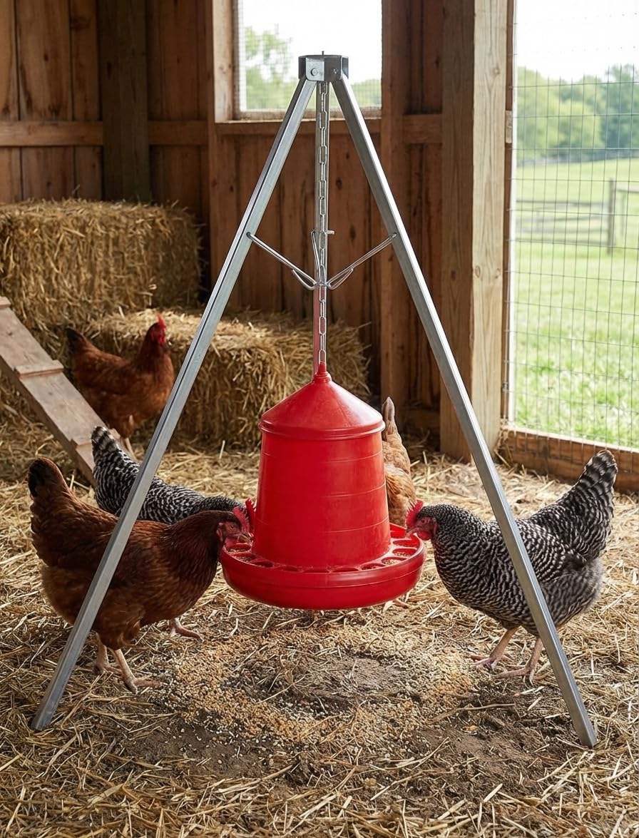 Treppiede per mangiatoie e abbeveratoi per galline 41x41x107 cm
