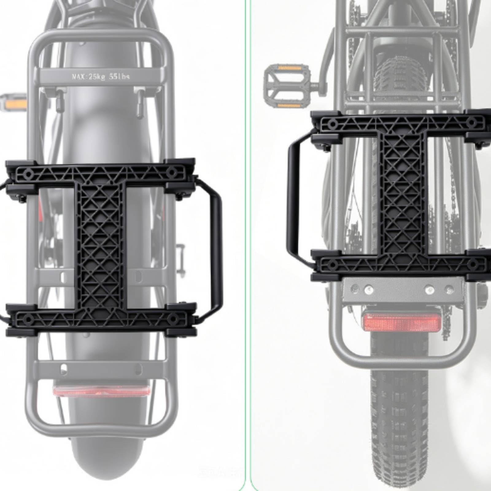 Support de Fixation Vélo Porte-Bagages Adaptateur Support Attache Mécanisme à Libération Rapide Pliable en Plastique de avec Brides d'angle Compatible