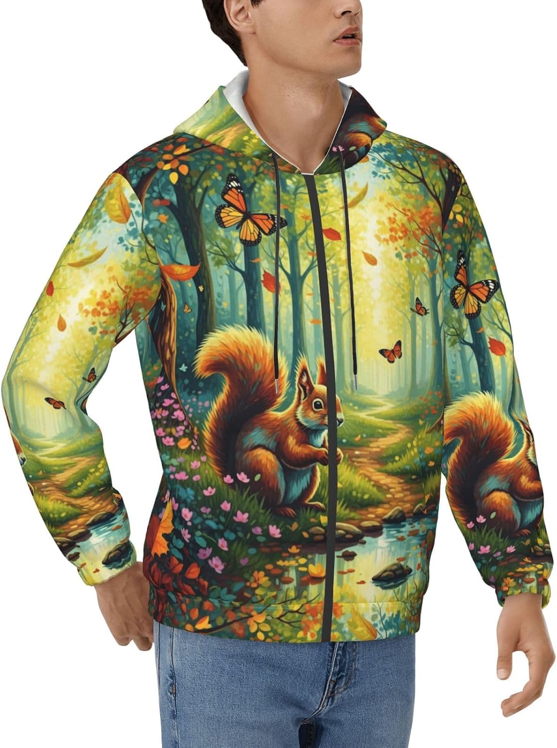 Supdreamc Men's Heavyweight Fleece-Lined Hoodie, Full-Zip Cold Weather Jacket with Kangaroo Pockets