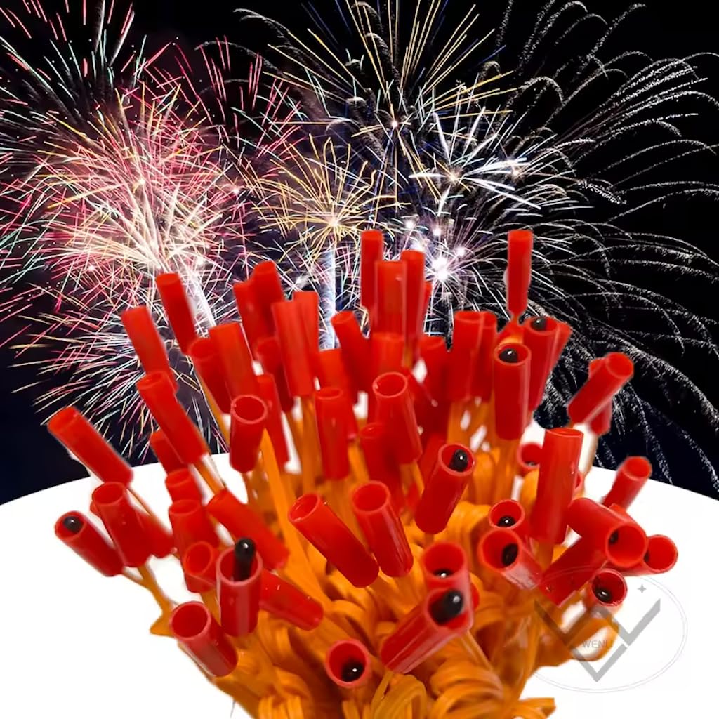 Fil d'Allumage Pyrotechnique - Câble d'Allumeur pour Feux d'Artifice, 50 Unités, 50 cm, Noir - Zenda Club®
