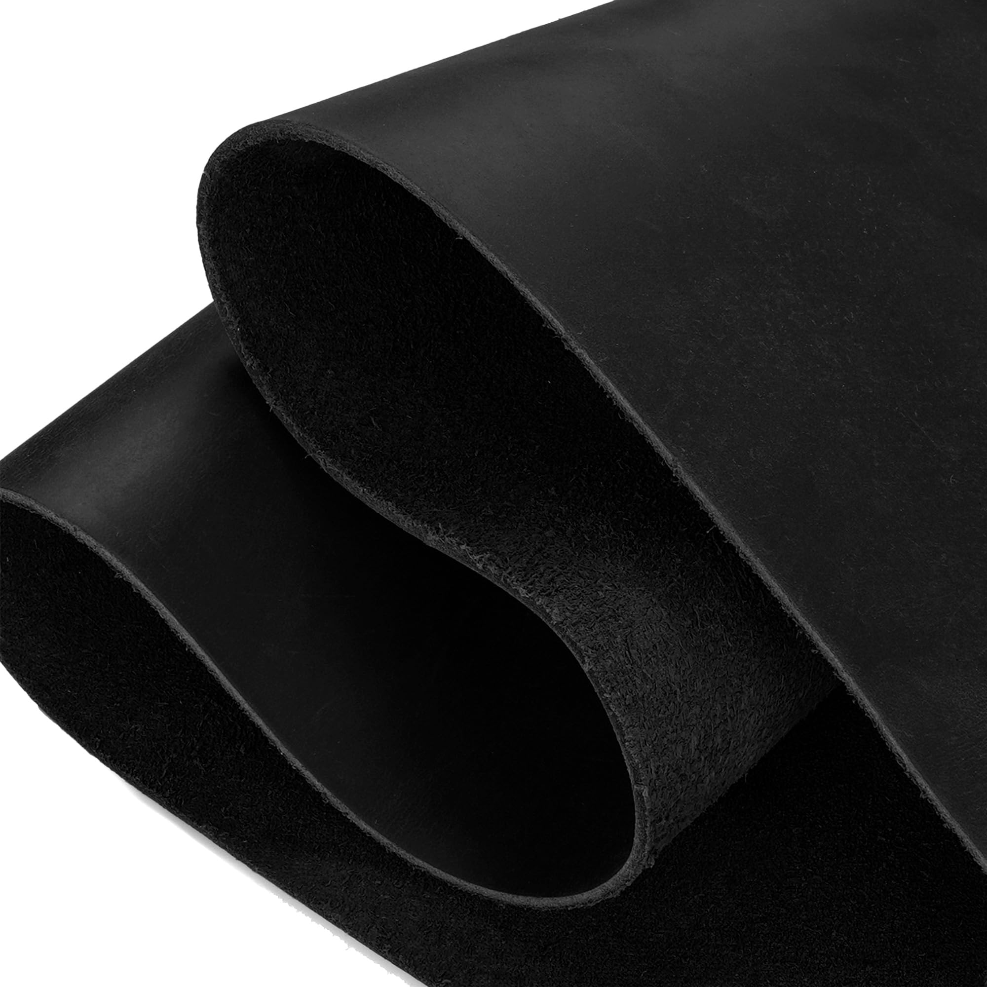 Jowlroel Tooling Leather Square 1.8-2.0MM Thick, Oil Tan Crazy Cowhide Leather Sheets for Crafts Sewing Hobby Workshop, Black Precut 8"x12"