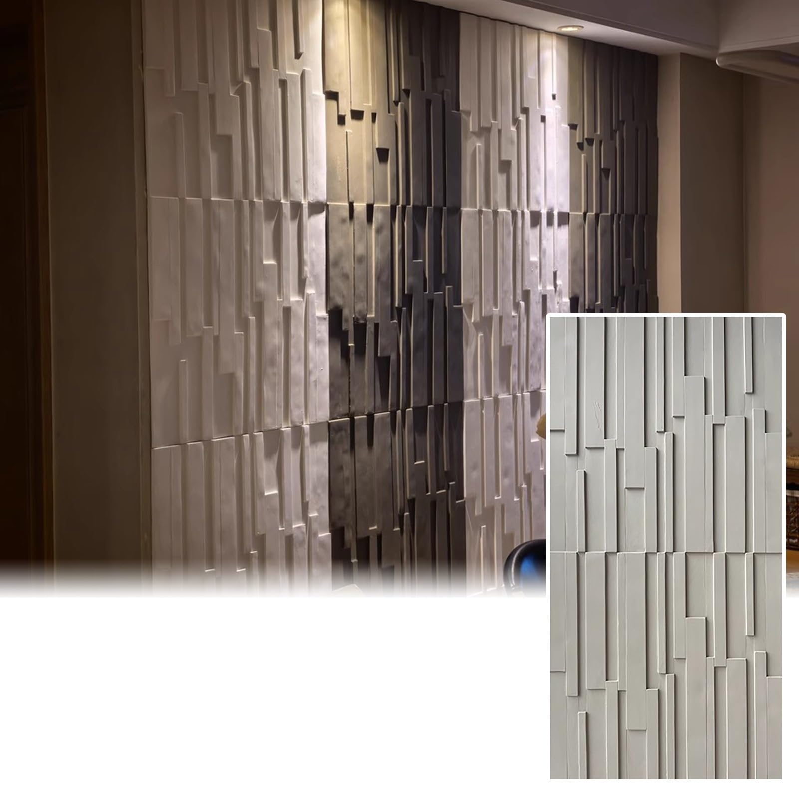 Paneles de pared 3D texturizados estriados decorativos para fondos de televisión modernos
