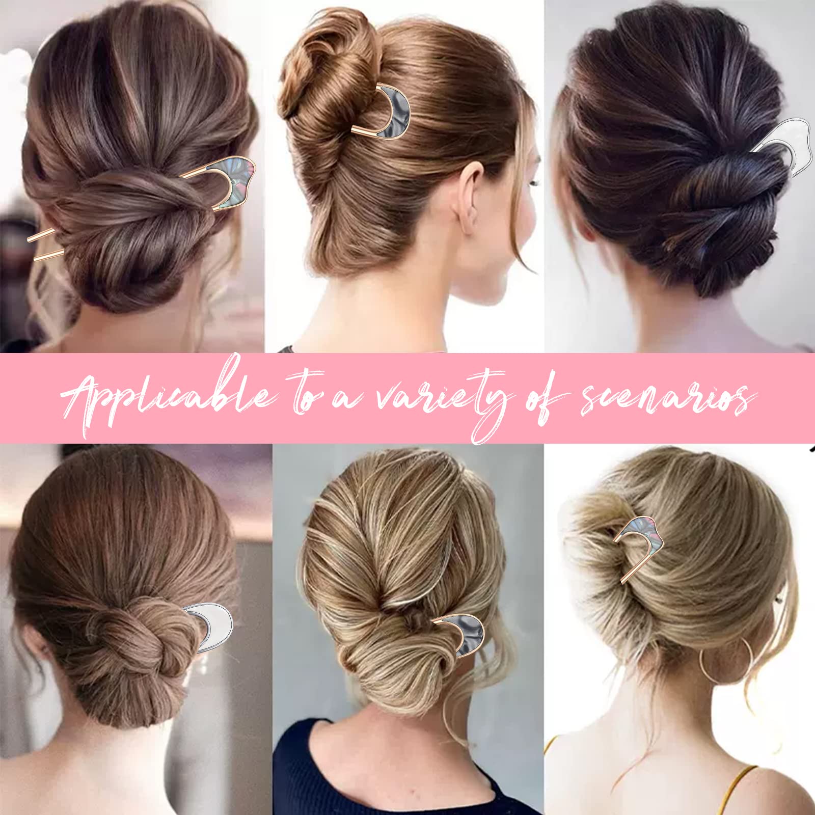 Spilla Capelli A U Vintage In Metallo Argento - Forcina Francese Minimalista Per Updo E Chignon