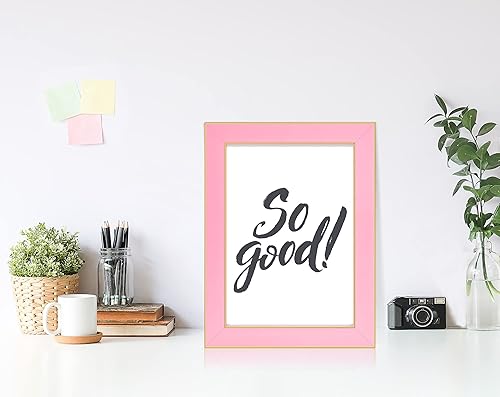 Miniatura 5 de VIOLABBEY Juego de 2 portarretratos de 5 x 7 pulgadas, color rosa, marco de fotos de 5 x 7 pulgadas para montaje en pared o mesa, cristal real,