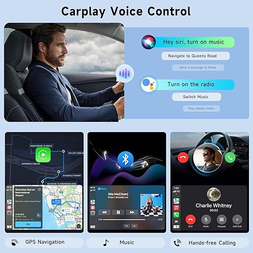 Miniatura 3 de Protable Carplay - Pantalla para automóvil, Hodozzy inalámbrico Carplay de 7 pulgadas y pantalla automática Android, receptor de audio para