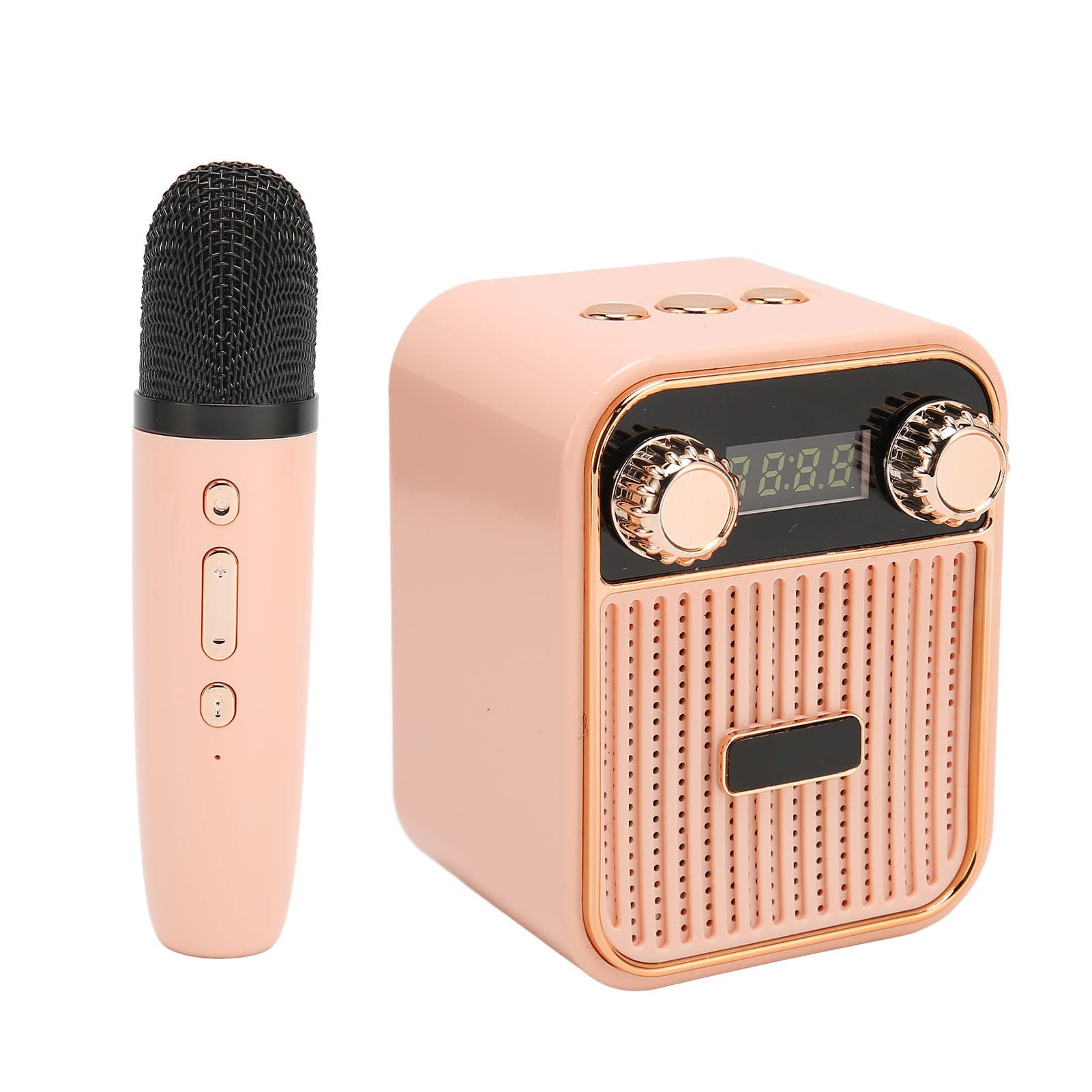 Mini Karaoke Machine per Bambini, Altoparlante Karaoke Bluetooth Portatile con 1 Microfono Wireless, Canzoni Giocattoli Regali di Compleanno per Ragazze 4, 5, 6, 7, 8 Anni Toddler Teens(Rosa)