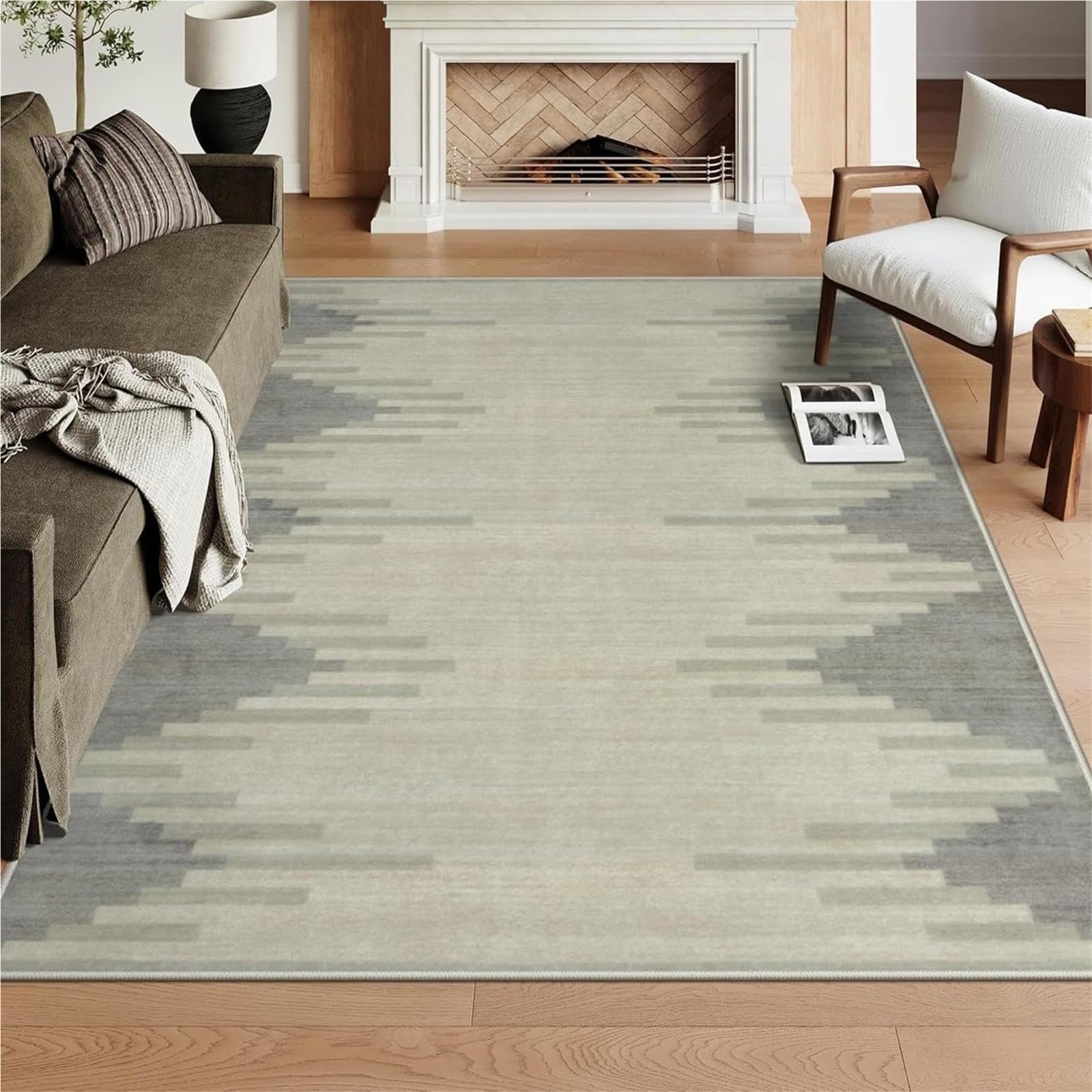 Tapis lavable résistant aux taches motif art abstrait moderne