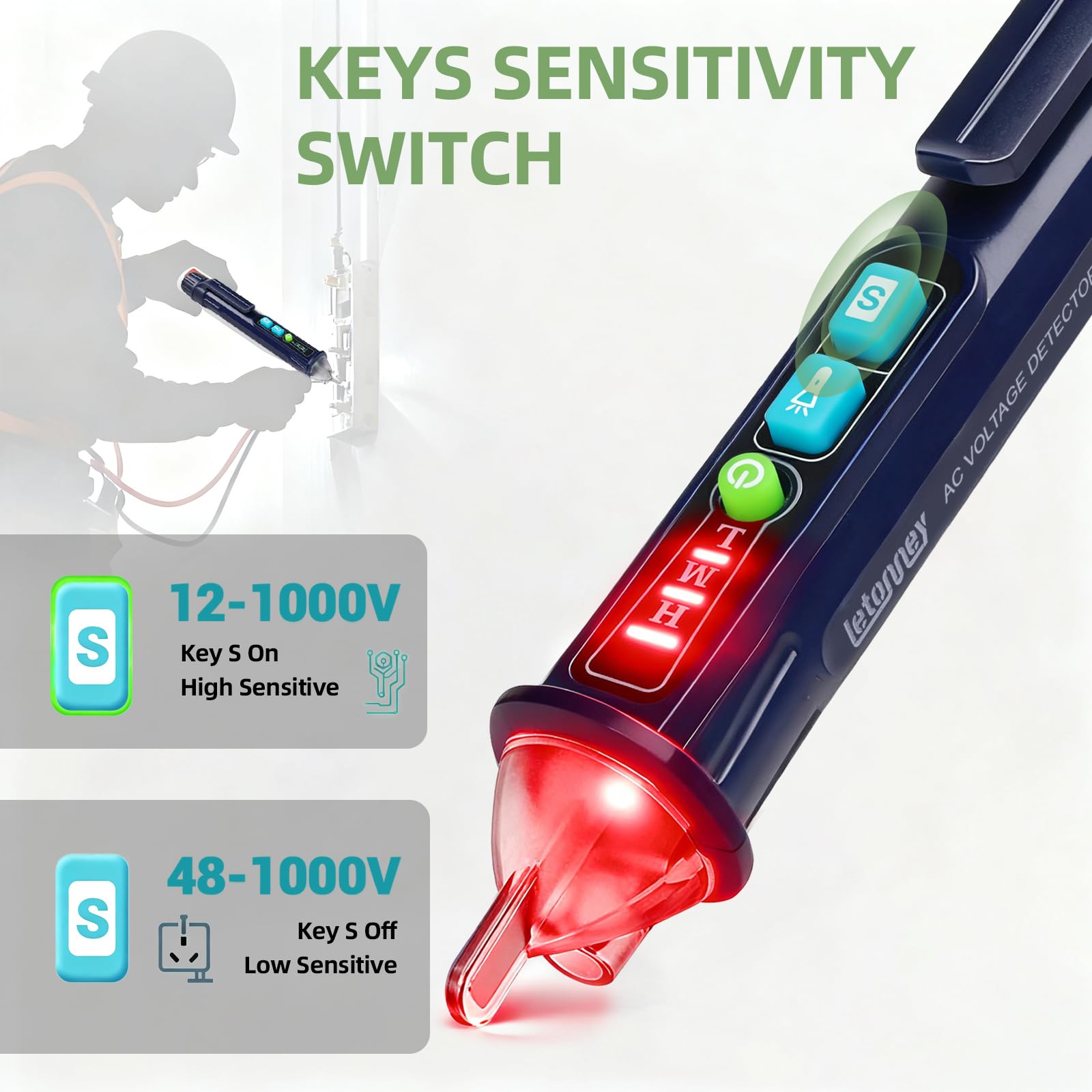 Voltage Tester,Non Contact Voltage Tester Pen(Blue) — Amazon image 4
