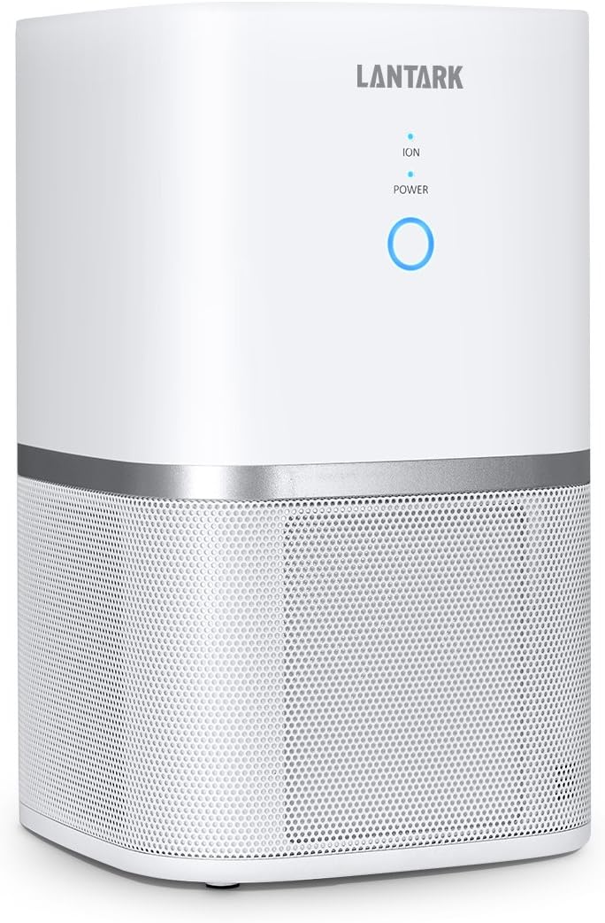Lantark 5 in 1 Air Purifier with Ture HEPA Filter Air Cleaner Filtration for Allergies, Pets, Smokers, Eliminates Dust, Mold Spores, Odors, Pollen, Germs, Pets Dander, PM2.5. Desktop Air Cleaner
