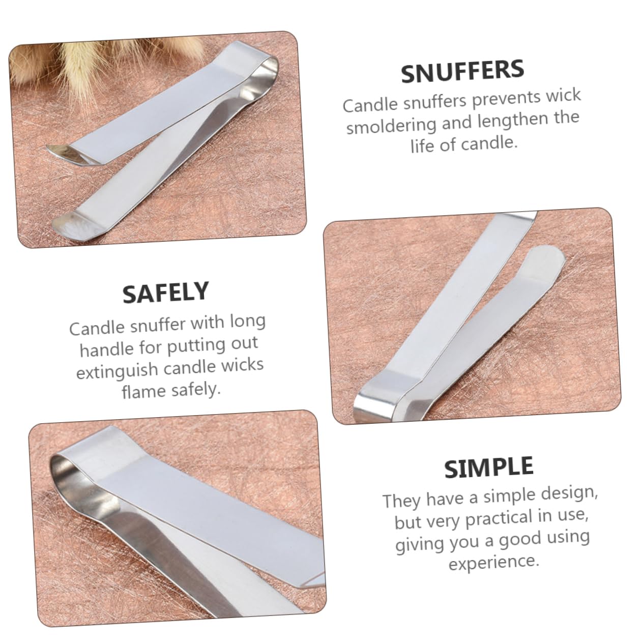 4pcs Fire Extinguisher Small Candle Snuffer Candle Snuffer Dusk Metal Candle Snuffer Wick Snuffer Vintage Scissors Candle Eextinguishing Clamps Household Stainless Steel