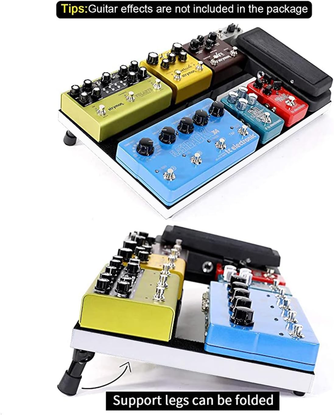 Ghost Fire Guitar Pedal Board Aluminum Alloy 1.76IB Super light Effect Pedalboard 19.8''x11.5'' with Carry Bag,SPL-04 White