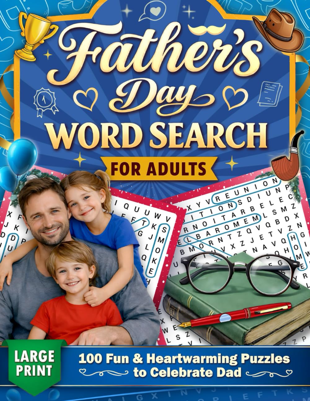 Father's Day Word Search Puzzle for Adults Large Print: 100 Fun & Heartwarming Puzzles to celebrate Dad