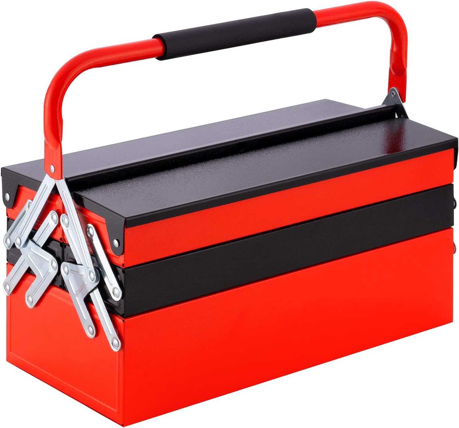 SILVEL 18 Inch Metal Tool Box, Portable Tool Box, with 5Tray