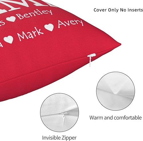 Miniatura 4 de Fundas de almohada personalizadas para mamá, papá, abuela, funda de almohada personalizada con nombres de niños, funda de almohada personalizada