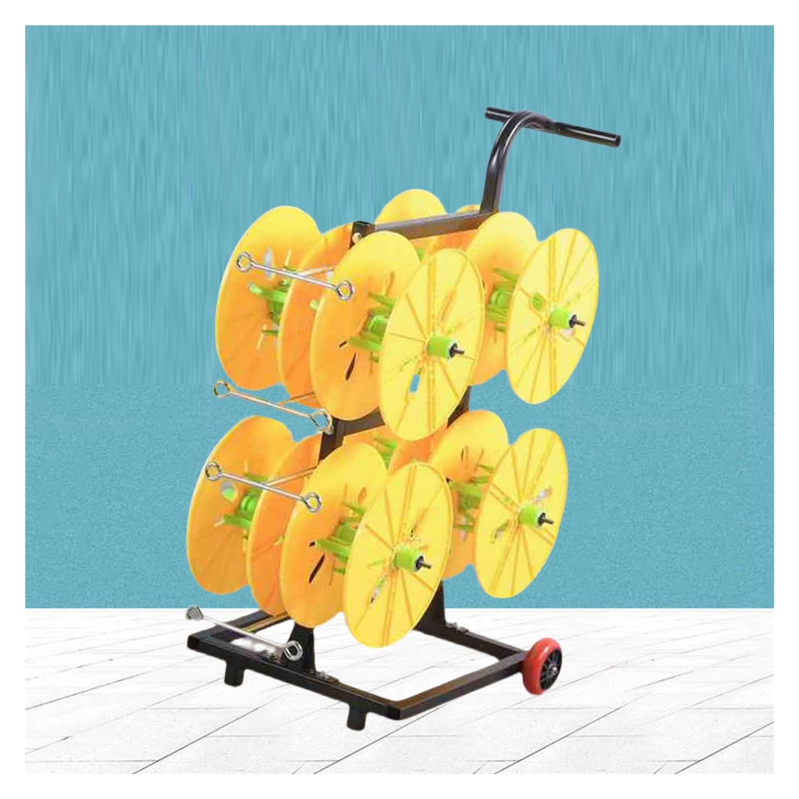 WDSOPK Wire Spool Rack,Cable Roll Holder for Industrial Workplace,4/6/8 Rods Heavy Duty Wire Spool Cart with Wheels,for Ribbon Filament Storage (8 Rods Wire)