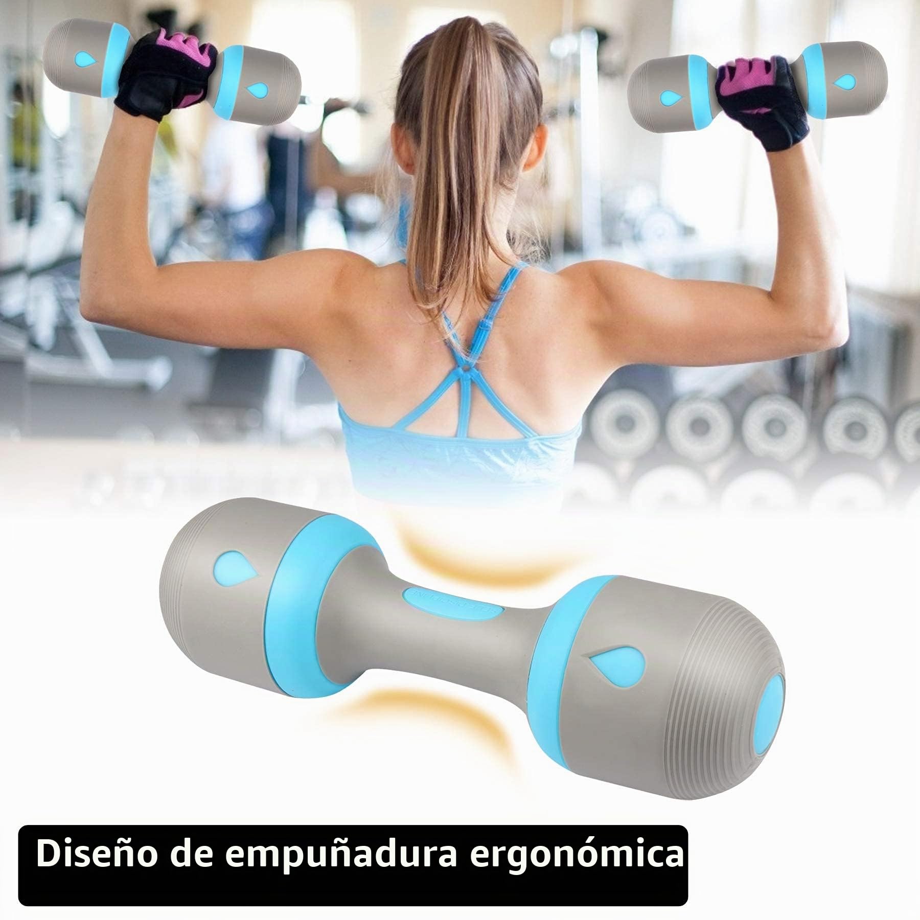 ZhaoCo Juego de Mancuernas Ajustables, Pesas para Mujer y Hombre, 5 Opciones de Peso 2 x 2 kg/2 x 5 kg, Mango de Neopreno Antideslizante