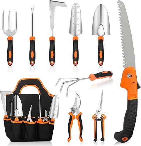 Gartenwerkzeug Set, 10 Stück Heavy Duty Gartengeräte Set, Gartenset Werkzeug