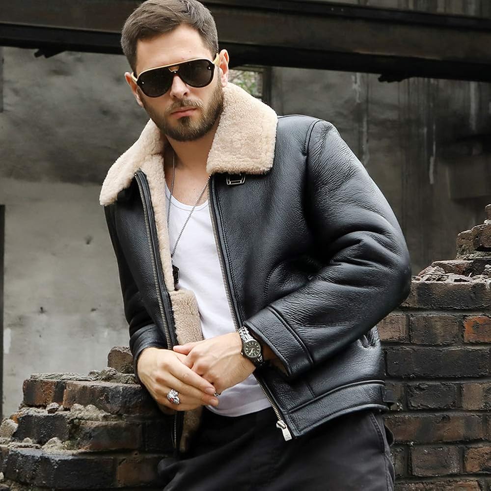 Amazon | [Denny&Dora] 新しいメンズシープスキンシャーリング