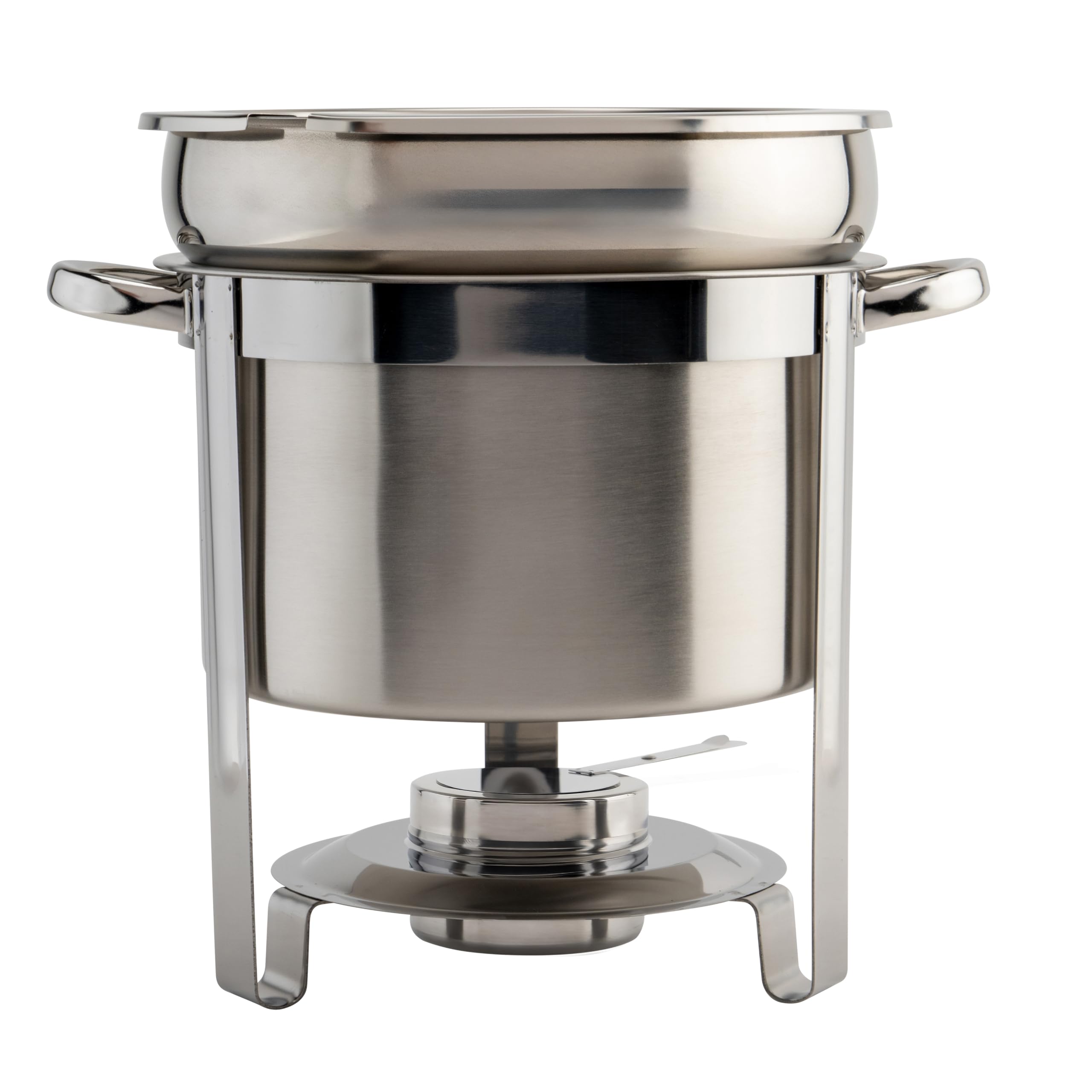 Winco 211 Stainless Steel Marmite Soup Chafer 11qt Round W/ Cover & Fram