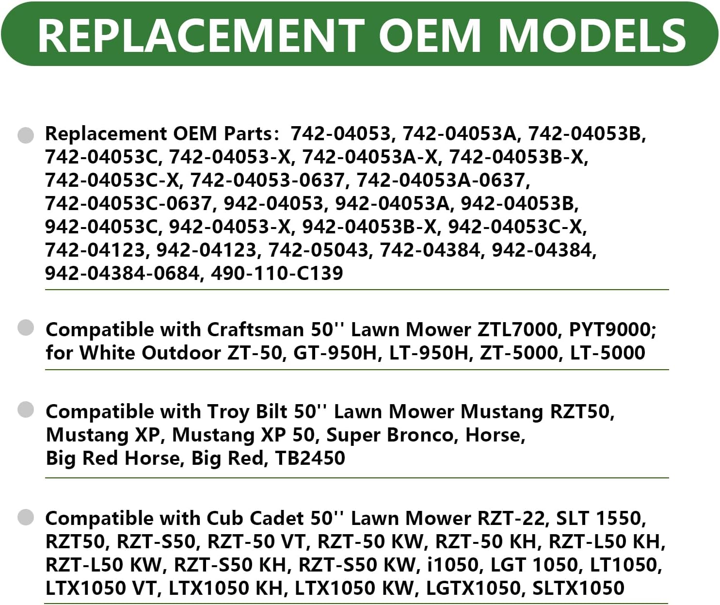742-04053 942-04053C Lawn Mower Blades Gator Mulching Blades for Cub Cadet 50 Inch Deck Replacement for Troy Bilt Mustang XP RZT 50 LT1050 942-04053 942-04053A 742-04053A 742-04053C 3Pack